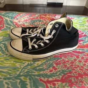 Converse Black High-Top Canvas Sneakers with White Trim